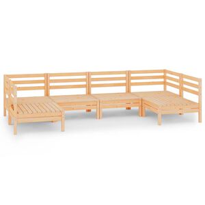 vidaXL Salon de jardin 6 pcs Bois de pin massif