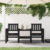 vidaXL Banc de jardin avec table 2 places noir bois massif de pin
