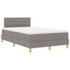 vidaXL Lit &agrave; ressort LED avec bandes LED Taupe 120 x 200 cm tissu