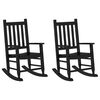 vidaXL Chaises &agrave; bascule enfants lot de 2 noir bois de peuplier massif