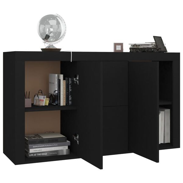 vidaXL Buffet Noir 120x36x69 cm Bois d&rsquo;ing&eacute;nierie