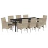 vidaXL Ensemble de salle &agrave; manger pour jardin 9 pc Gris clair