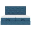 VidaXL Cadre de lit ottoman avec matelas bleu fonc&eacute; 160x200 cm velours