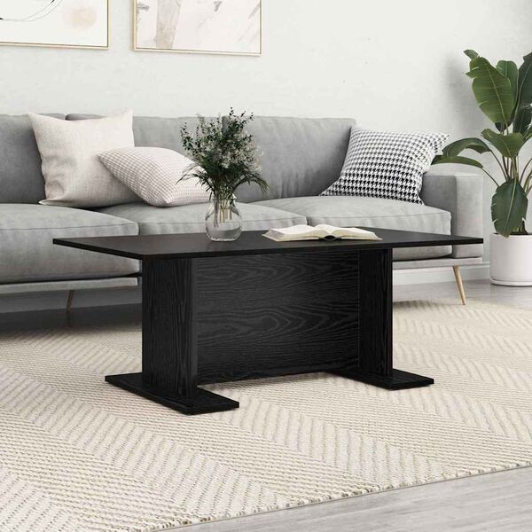 vidaXL Table basse Ch&ecirc;ne noir 103,5 x 60 x 40 cm Bois d'ing&eacute;nierie