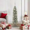 vidaXL Arbre de No&euml;l artificiel slim avec 150 LED Vert et blanc 120 cm