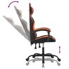 vidaXL Chaise de jeu pivotante Noir et orange Similicuir