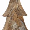 vidaXL Sapin de Noël avec support Marron 180 cm Bois de teck solide