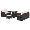 vidaXL Ensemble de canap&eacute; de jardin 8 pcs Noir polyrotin