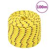 vidaXL Corde de bateau Jaune 12 mm 100 m Polypropyl&egrave;ne