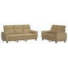 vidaXL Ensemble de Canap&eacute;s 2 pcs Marron Clair Tissu