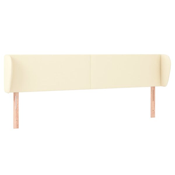 vidaXL T&ecirc;te de lit avec oreilles Cr&egrave;me 163x23x78/88 cm Similicuir
