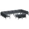 vidaXL Ensemble de canap&eacute; de jardin 13 pc Noir Acier