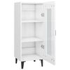 vidaXL Buffet Blanc brillant 34,5x34x90 cm Bois d'ing&eacute;nierie