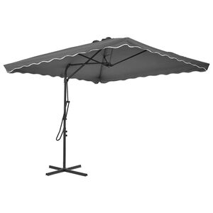 vidaXL Parasol d'ext&eacute;rieur avec m&acirc;t en acier 250 x 250 cm Anthracite