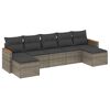 vidaXL Salon de jardin avec coussins 7 pcs gris r&eacute;sine tress&eacute;e