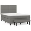 vidaXL Sommier &agrave; lattes de lit avec matelas Gris fonc&eacute; 140x200cm Tissu