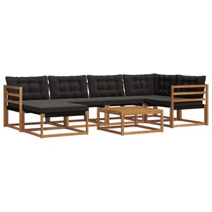 vidaXL Ensemble de canap&eacute;s d'ext&eacute;rieur 19 pcs Naturel et Noir