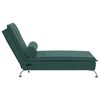 vidaXL Chaise longue de massage avec traversin vert foncé velours