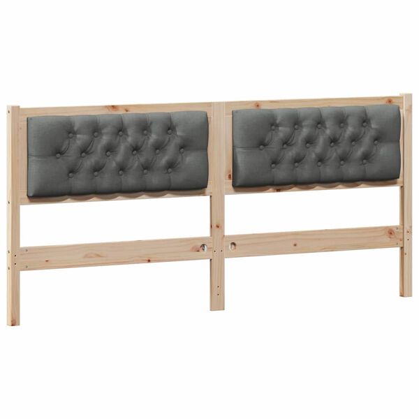 vidaXL T&ecirc;te de lit marron et gris fonc&eacute; 160 cm Bois massif en pin