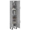 vidaXL Buffet haut Gris b&eacute;ton 34,5x34x180 cm Bois d'ing&eacute;nierie