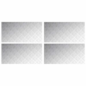 vidaXL Nez de marche 4 pc 100 x 50 cm Argent&eacute; Aluminium Rectangulaire