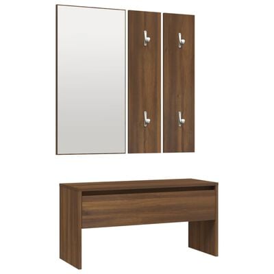 vidaXL Ensemble de meubles de couloir Chêne marron Bois d'ingénierie