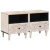vidaXL Armoire de lit 2 pc Blanc 40 x 33 x 46 cm Bois de mangue massif