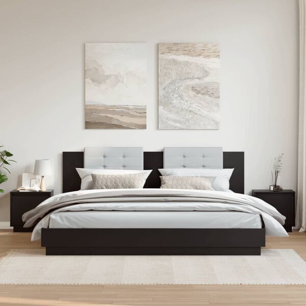 vidaXL Tables de chevet 2 pcs Noir 40x30x40 cm Bois de pin solide