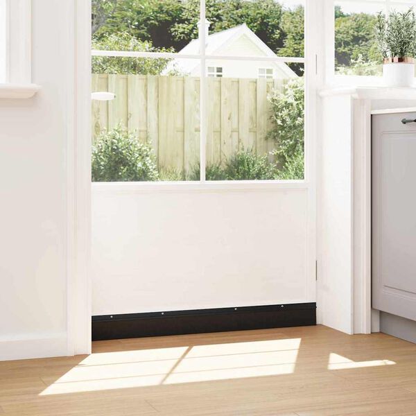 vidaXL Brosses d'&eacute;tanch&eacute;it&eacute; pour porte &agrave; visser 2 pcs Noir 100 cm