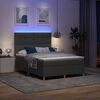 vidaXL Lit &agrave; ressort LED avec matelas Gris fonc&eacute; 160 x 200 cm tissu