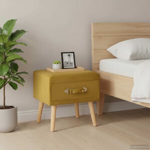 vidaXL Table de chevet Moutarde 40x35x40 cm Velours