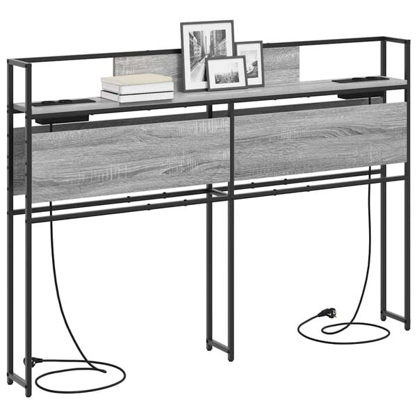 vidaXL T&ecirc;te de lit de rangement Sonoma gris 150 cm Bois d'ing&eacute;nierie