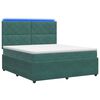 vidaXL Lit boxspring LED avec matelas Vert fonc&eacute; 140 x 190 cm Velours
