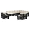 vidaXL Ensemble de canap&eacute; de jardin 12 pc Noir et blanc cr&egrave;me