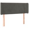 vidaXL T&ecirc;te de lit avec oreilles Gris fonc&eacute; 93x16x78/88 cm Velours