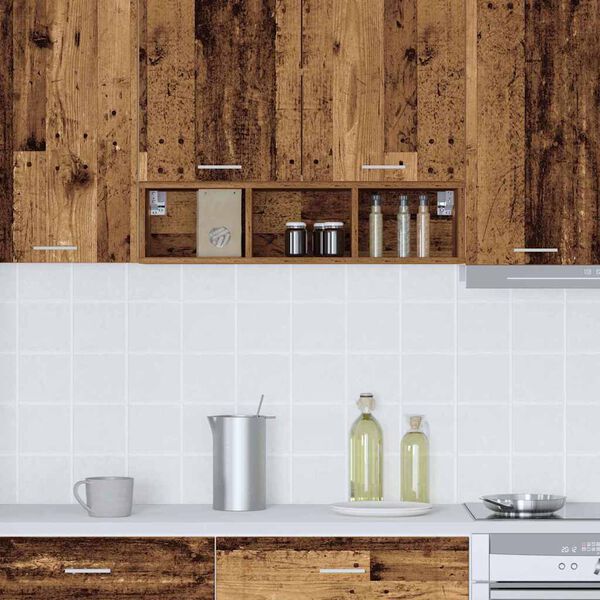 vidaXL Armoire suspendue avec stockage Bois ancien 20 x 29,5 x 80 cm