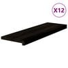 vidaXL Marches d'escalier 12 pcs brun-noir 80x25x2 cm ch&ecirc;ne massif