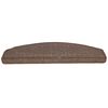 vidaXL Tapis d'escalier 10 pi&egrave;ces 65 x 24 x 4 cm Marron caf&eacute; Demi-rond Grand