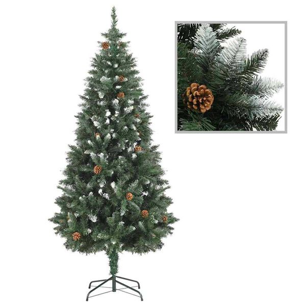 vidaXL Arbre de No&euml;l artificiel pr&eacute;-&eacute;clair&eacute; et boules 180 cm