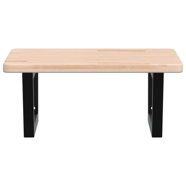 vidaXL Étagère de vasque murale acier et bois de chêne massif