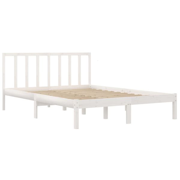 vidaXL Cadre de lit sans matelas blanc bois de pin massif 160x200 cm