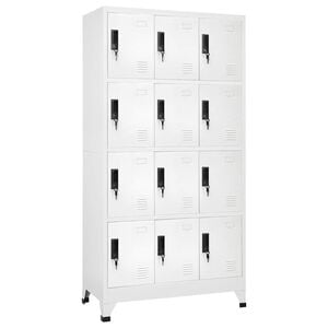 vidaXL Armoire &agrave; casiers Blanc 90x45x180 cm Acier