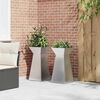 vidaXL Jardini&egrave;re &agrave; pilier 2 pcs Argent 35 x 35 x 73 cm