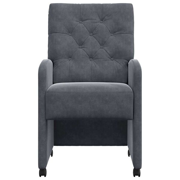 vidaXL Chaises de Salle à Manger avec Roues 2 pcs Gris foncé