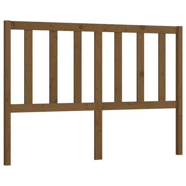 vidaXL T&ecirc;te de lit Marron miel 126x4x100 cm Bois massif de pin