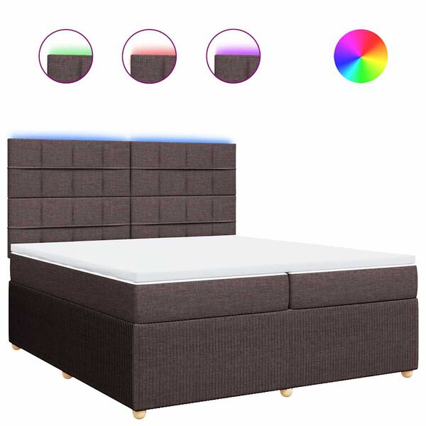 vidaXL Sommier &agrave; lattes de lit avec matelas Marron fonc&eacute; 200x200 cm