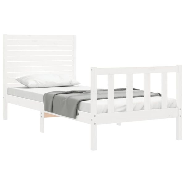 vidaXL Cadre de lit sans matelas blanc bois de pin massif