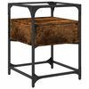 vidaXL Table de chevet ch&ecirc;ne fum&eacute; 40x40x55 cm bois d'ing&eacute;nierie