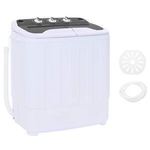 vidaXL Mini machine &agrave; laver avec double cuve 3,6 kg Noir et Blanc