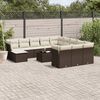 vidaXL Salon de jardin avec coussins 13 pcs marron r&eacute;sine tress&eacute;e